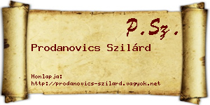 Prodanovics Szilárd névjegykártya