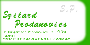 szilard prodanovics business card